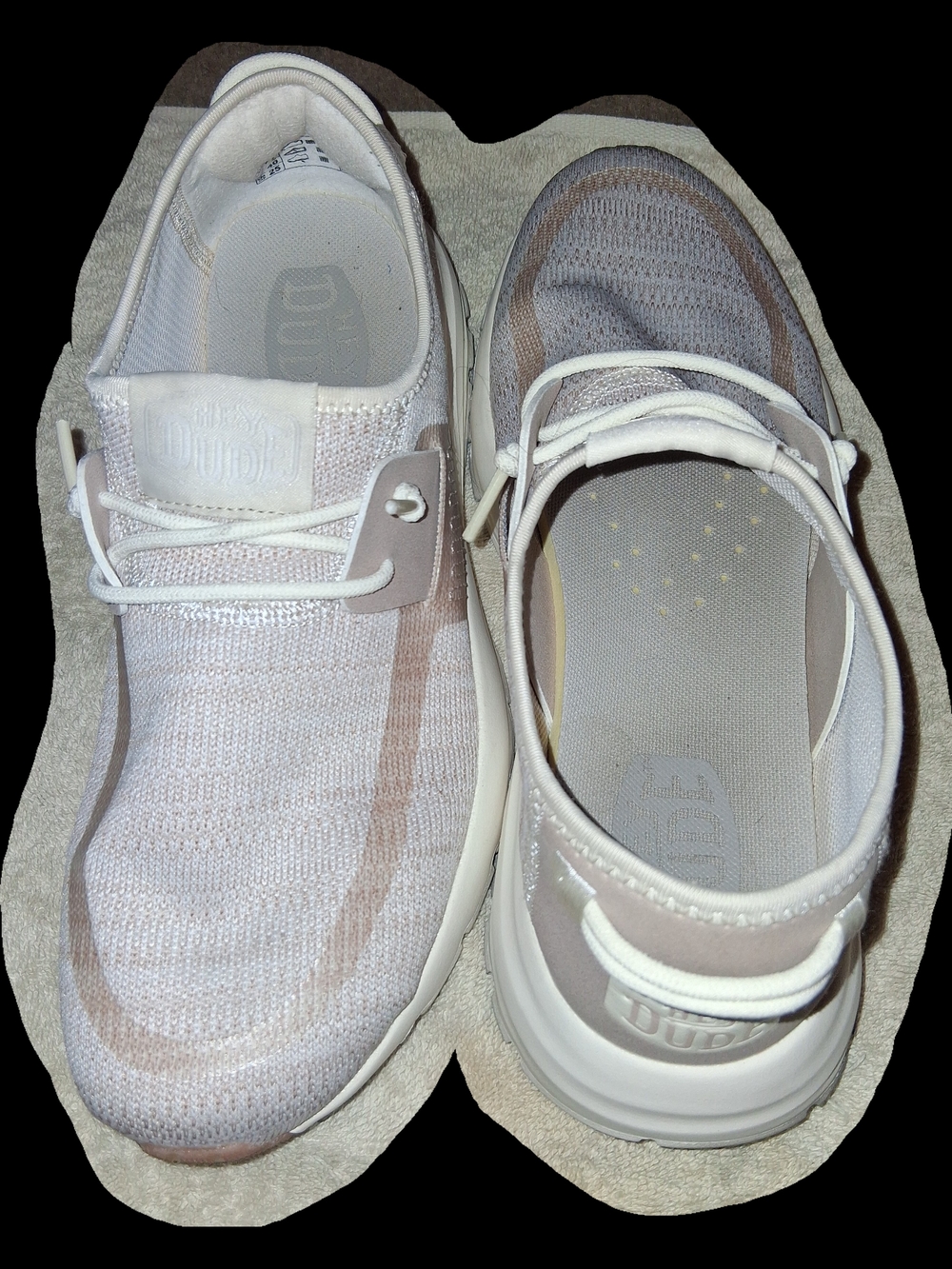 Hey Dude Women's Slip-On Knit Sneakers - Cream/Tan